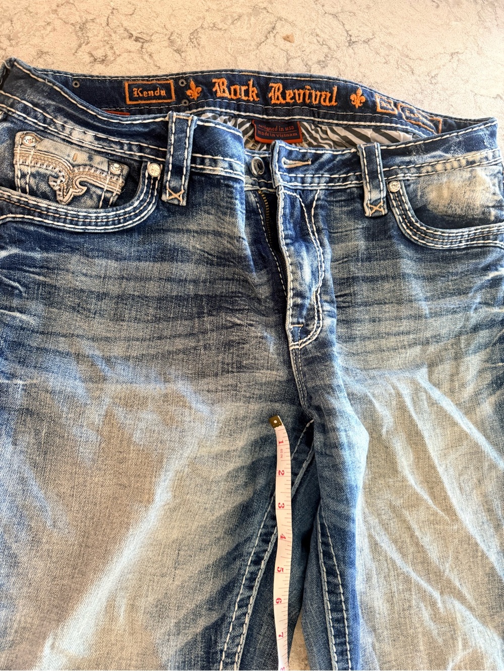 Rock Revival Women's Boot Cut Jeans - Dark & Light Blue Wash waist 33 - Picture 4 of 7
